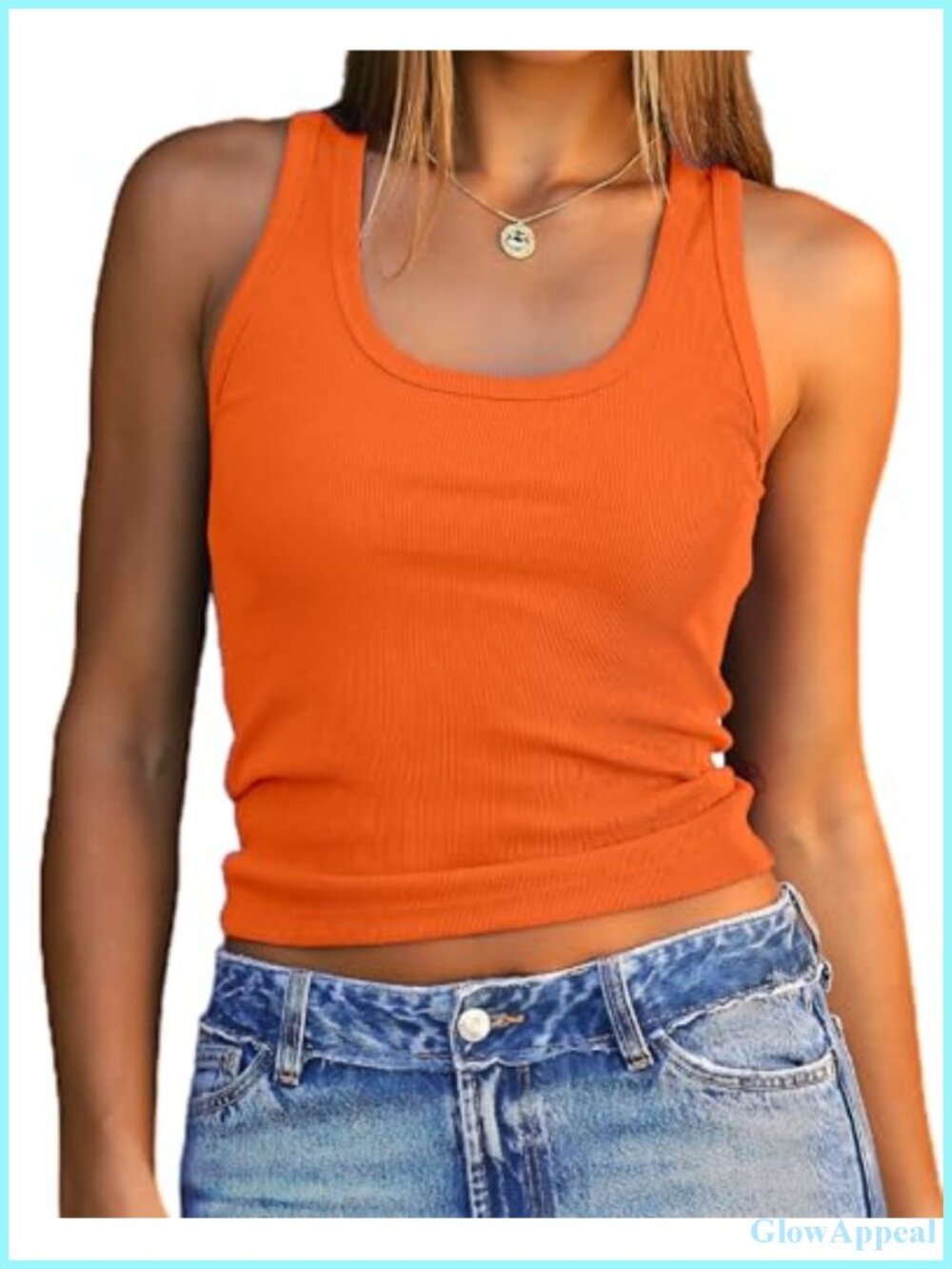 Womens Sleeveless Scoop Neck Slim Fit Crop Tank Top Summer